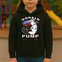 Donald Pump Gym Bodybuilder And Weightlifting Kids Hoodie thumb 3