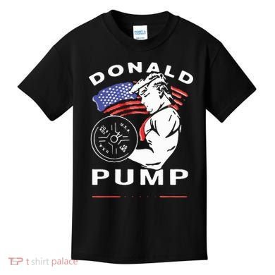 Donald Pump Gym Bodybuilder And Weightlifting Kids T-Shirt
