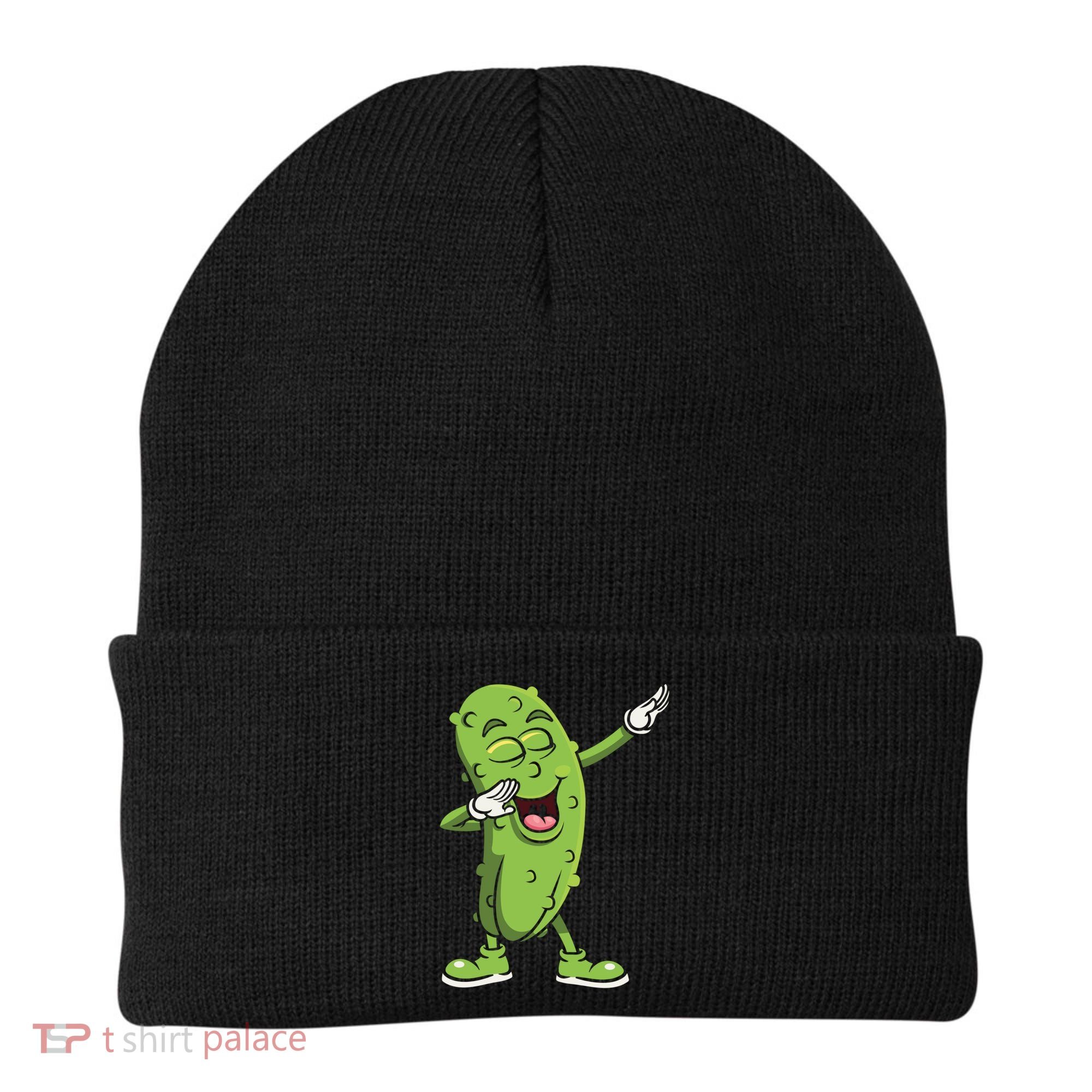 Dabbing Pickle Gift Cucumber Vegetarian Vegan Pickles Lover Gift Beanie