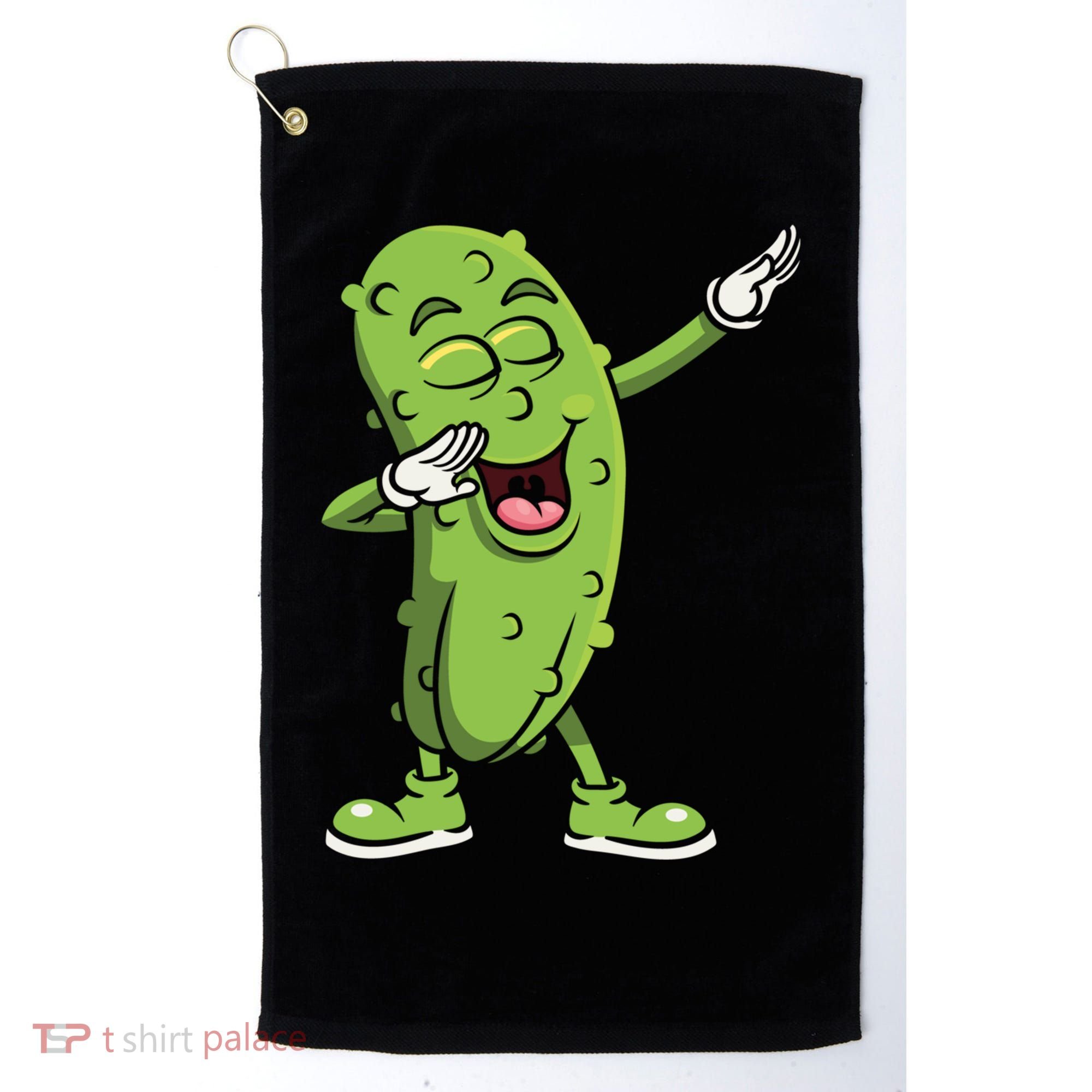 Dabbing Pickle Gift Cucumber Vegetarian Vegan Pickles Lover Gift Golf Towel