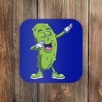 Dabbing Pickle Gift Cucumber Vegetarian Vegan Pickles Lover Gift Coaster thumb 0