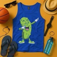 Dabbing Pickle Gift Cucumber Vegetarian Vegan Pickles Lover Gift Tank Top thumb 4