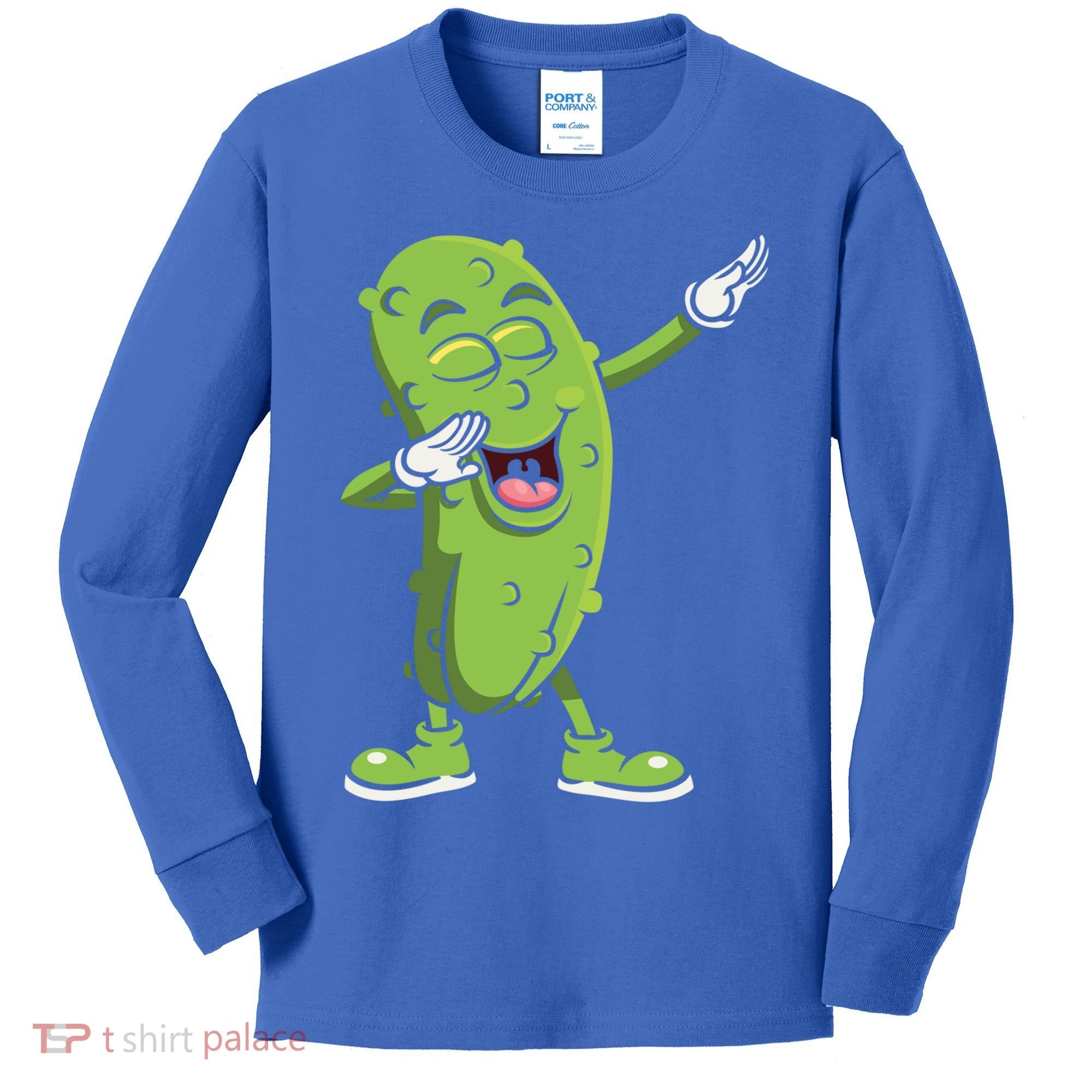 Dabbing Pickle Gift Cucumber Vegetarian Vegan Pickles Lover Gift Kids Long Sleeve Shirt