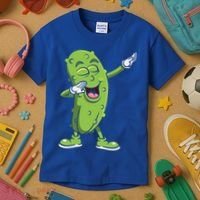 Dabbing Pickle Gift Cucumber Vegetarian Vegan Pickles Lover Gift Kids T-Shirt thumb 3