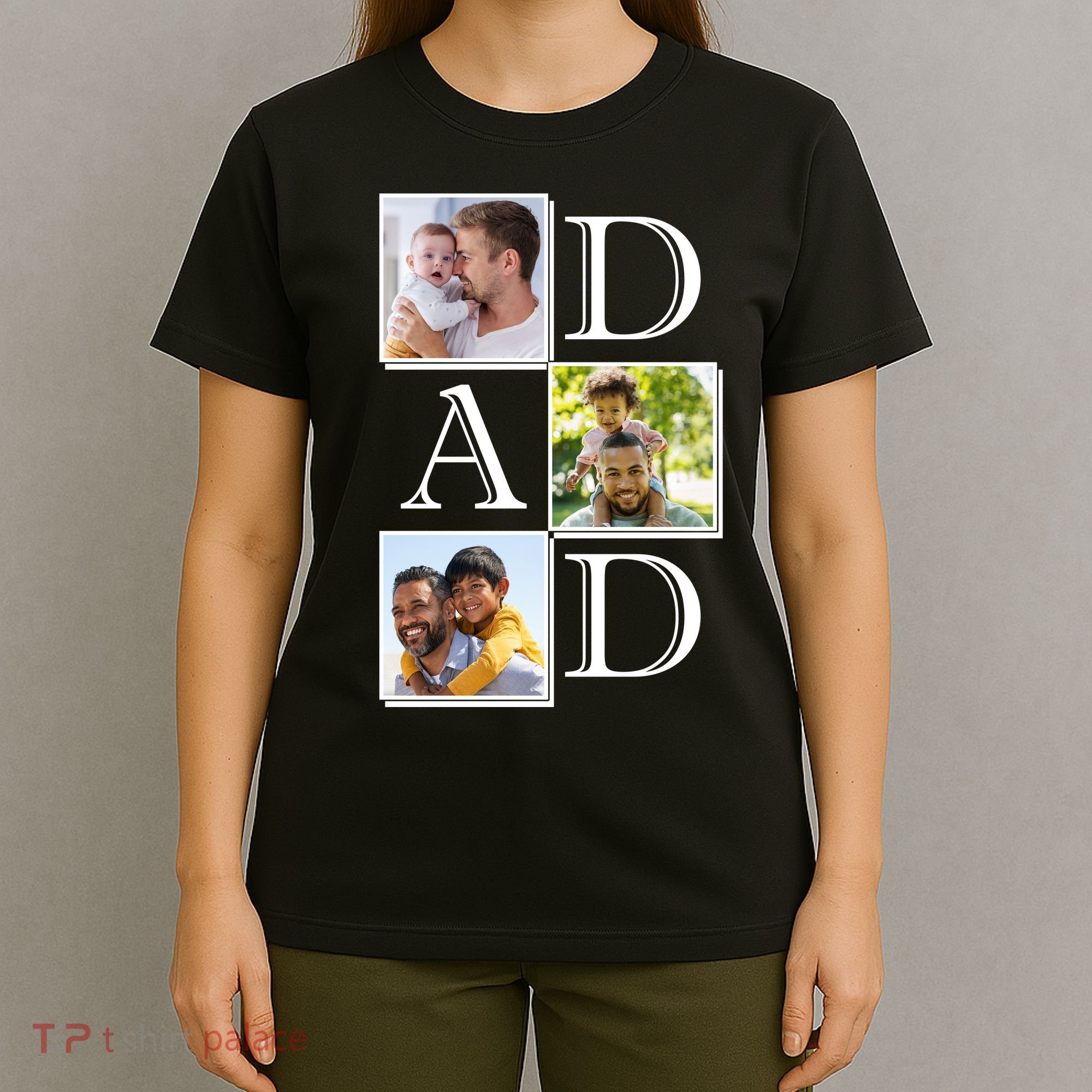 Dad Personalized Gift For Fathers Day Custom Photo T-Shirt