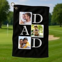 Dad Personalized Gift For Fathers Day Custom Photo Golf Towel thumb 1
