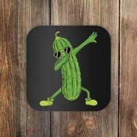 Dabbing Pickle Gift Dancing Cucumber Lover Funny Gifts Coaster thumb 0