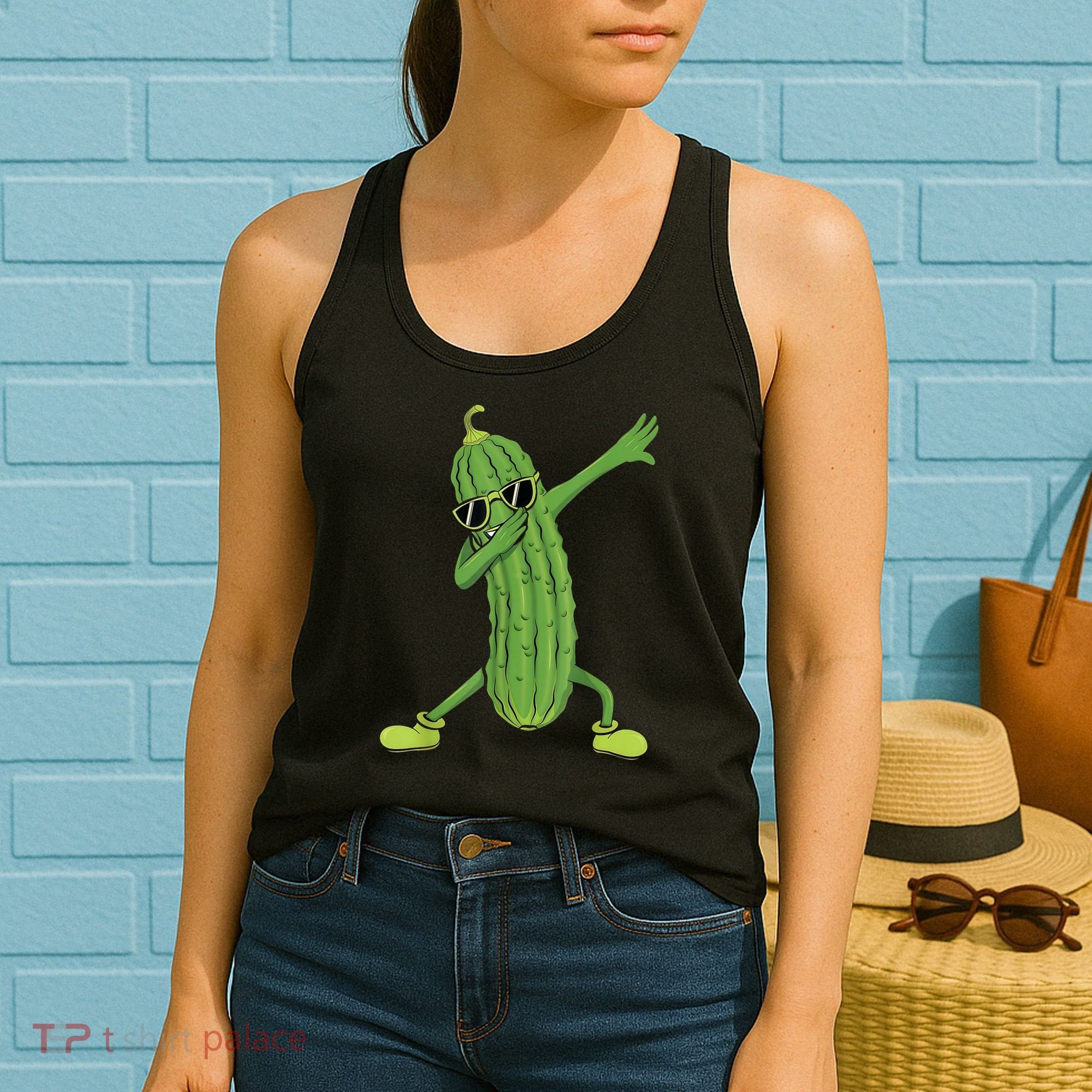 Dabbing Pickle Gift Dancing Cucumber Lover Funny Gifts Women's Tank Top