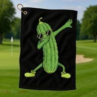 Dabbing Pickle Gift Dancing Cucumber Lover Funny Gifts Golf Towel thumb 1