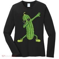 Dabbing Pickle Gift Dancing Cucumber Lover Funny Gifts Women's Long Sleeve Shirt thumb 0