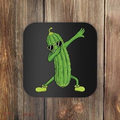 Dabbing Pickle Gift Dancing Cucumber Lover Coaster