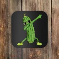 Dabbing Pickle Gift Dancing Cucumber Lover Coaster thumb 0