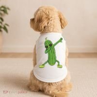 Dabbing Pickle Gift Dancing Cucumber Lover Doggie Tank thumb 2