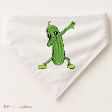 Dabbing Pickle Gift Dancing Cucumber Lover USA-Made Doggie Bandana