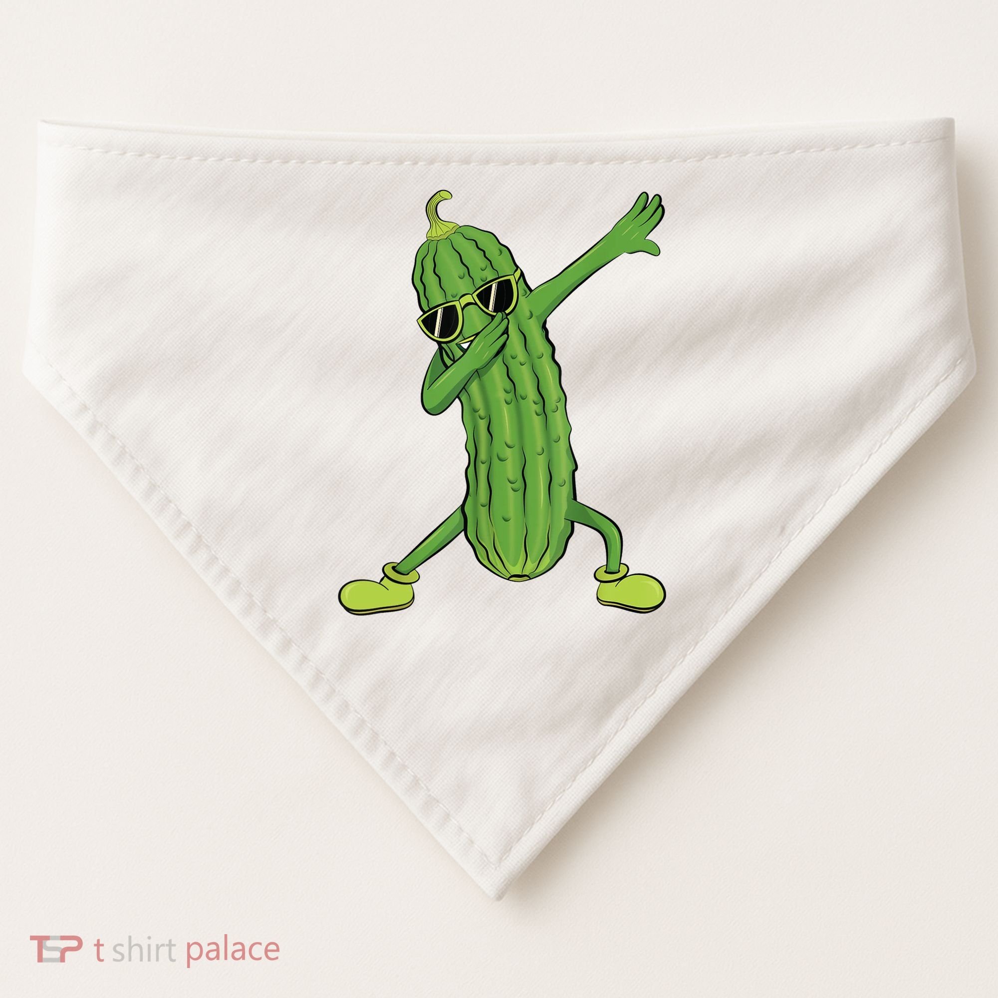 Dabbing Pickle Gift Dancing Cucumber Lover USA-Made Doggie Bandana