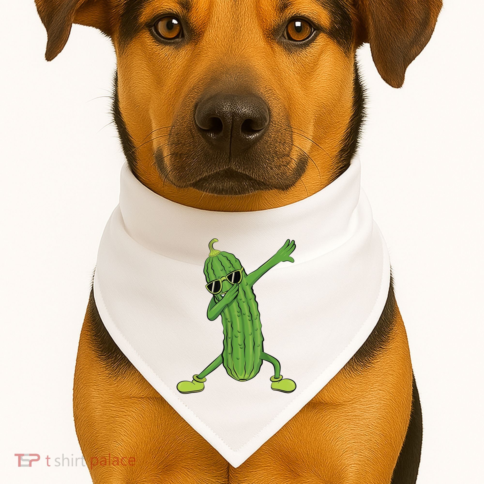 Dabbing Pickle Gift Dancing Cucumber Lover USA-Made Doggie Bandana