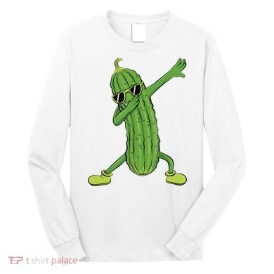 Dabbing Pickle Gift Dancing Cucumber Lover Long Sleeve Shirt