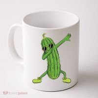 Dabbing Pickle Gift Dancing Cucumber Lover Coffee Mug thumb 0