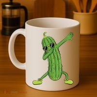 Dabbing Pickle Gift Dancing Cucumber Lover Coffee Mug thumb 4