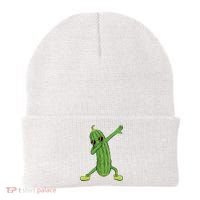 Dabbing Pickle Gift Dancing Cucumber Lover Beanie thumb 0