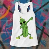 Dabbing Pickle Gift Dancing Cucumber Lover Women's Tank Top thumb 3