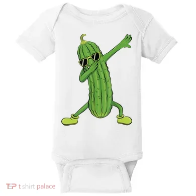 Dabbing Pickle Gift Dancing Cucumber Lover Baby Bodysuit