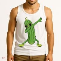 Dabbing Pickle Gift Dancing Cucumber Lover Tank Top thumb 3