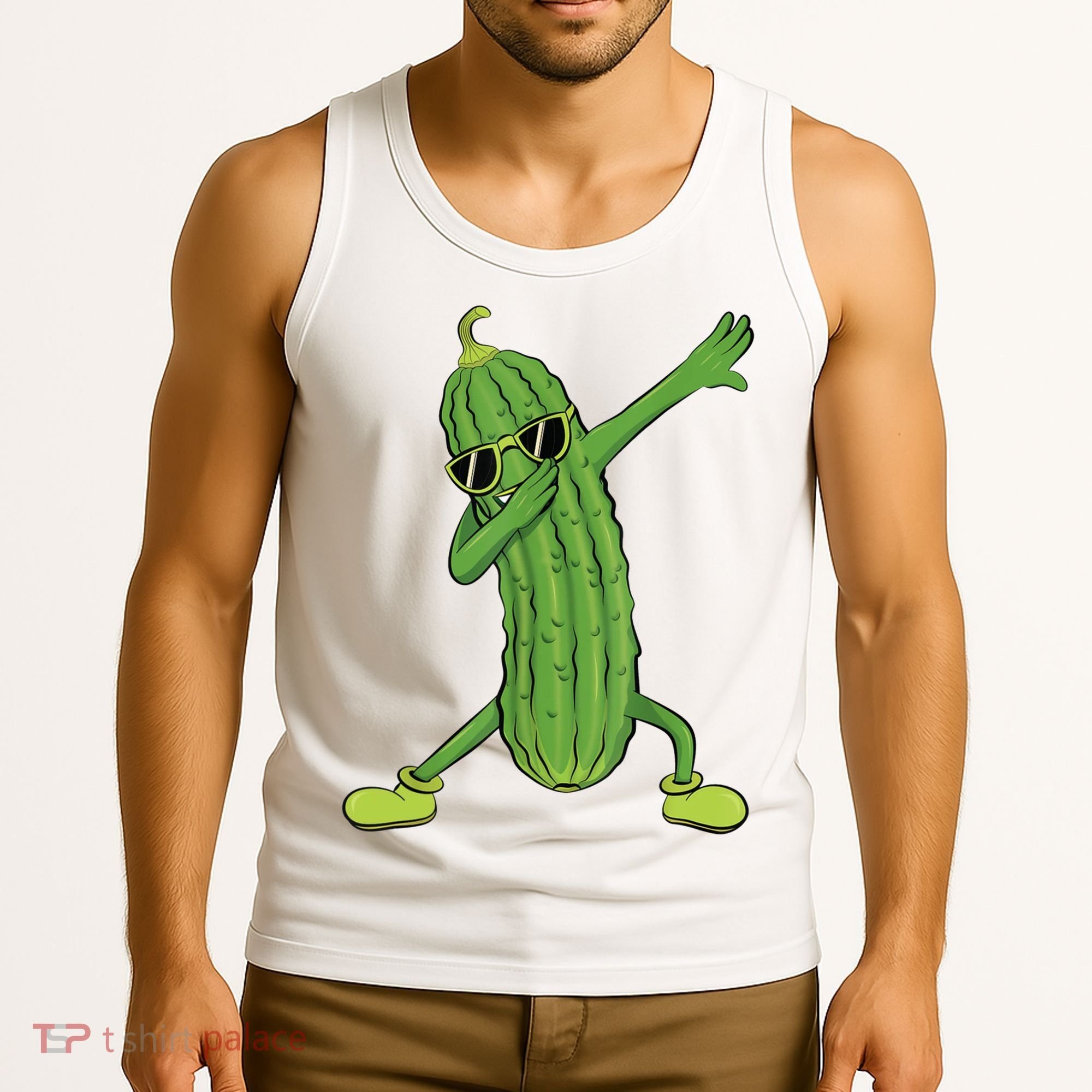 Dabbing Pickle Gift Dancing Cucumber Lover Tank Top