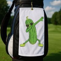 Dabbing Pickle Gift Dancing Cucumber Lover Golf Towel thumb 2