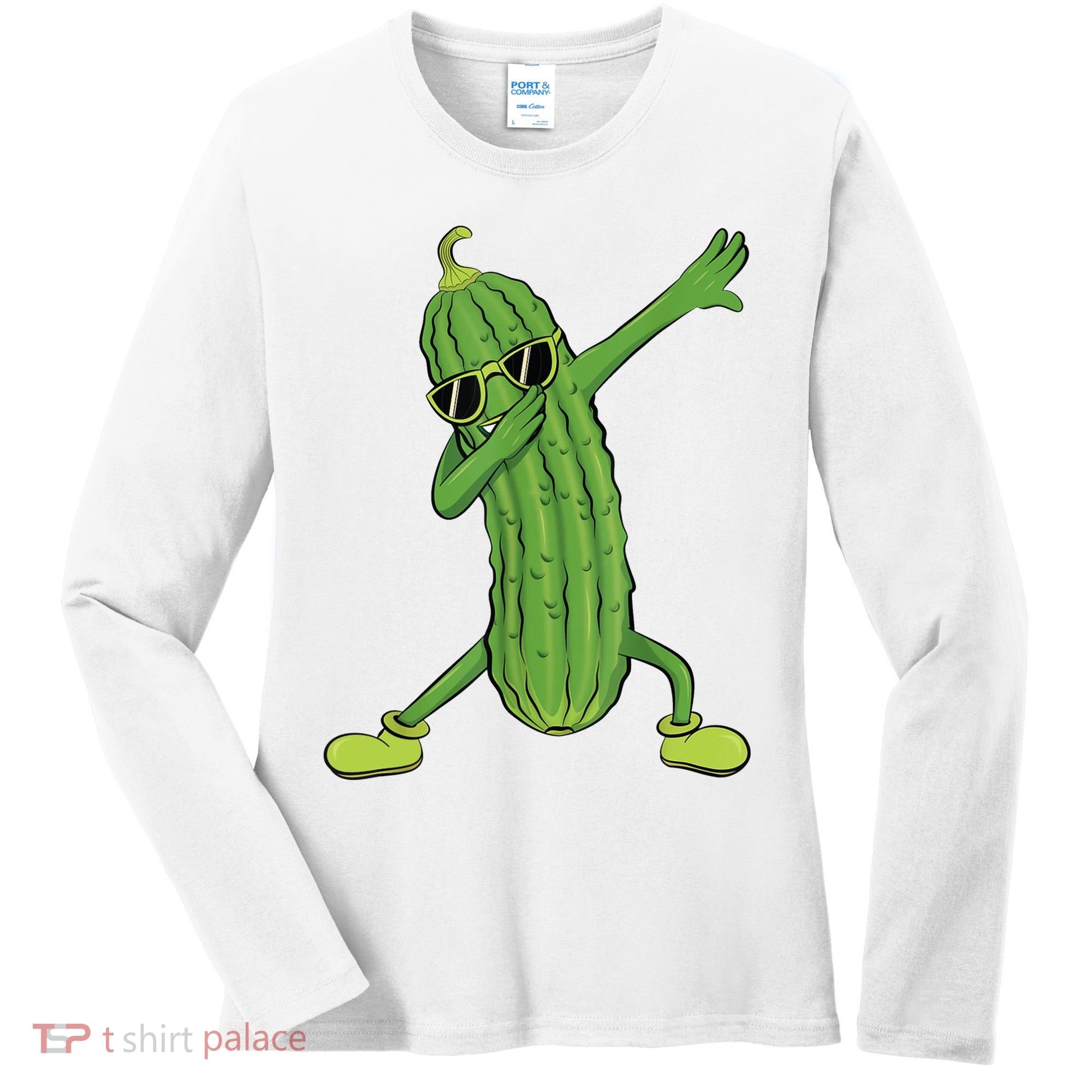Dabbing Pickle Gift Dancing Cucumber Lover Women's Long Sleeve Shirt