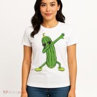 Dabbing Pickle Gift Dancing Cucumber Lover Women's T-Shirt thumb 4