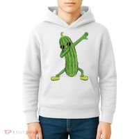Dabbing Pickle Gift Dancing Cucumber Lover Kids Hoodie thumb 4