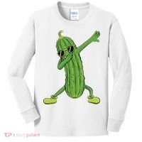 Dabbing Pickle Gift Dancing Cucumber Lover Kids Long Sleeve Shirt thumb 0