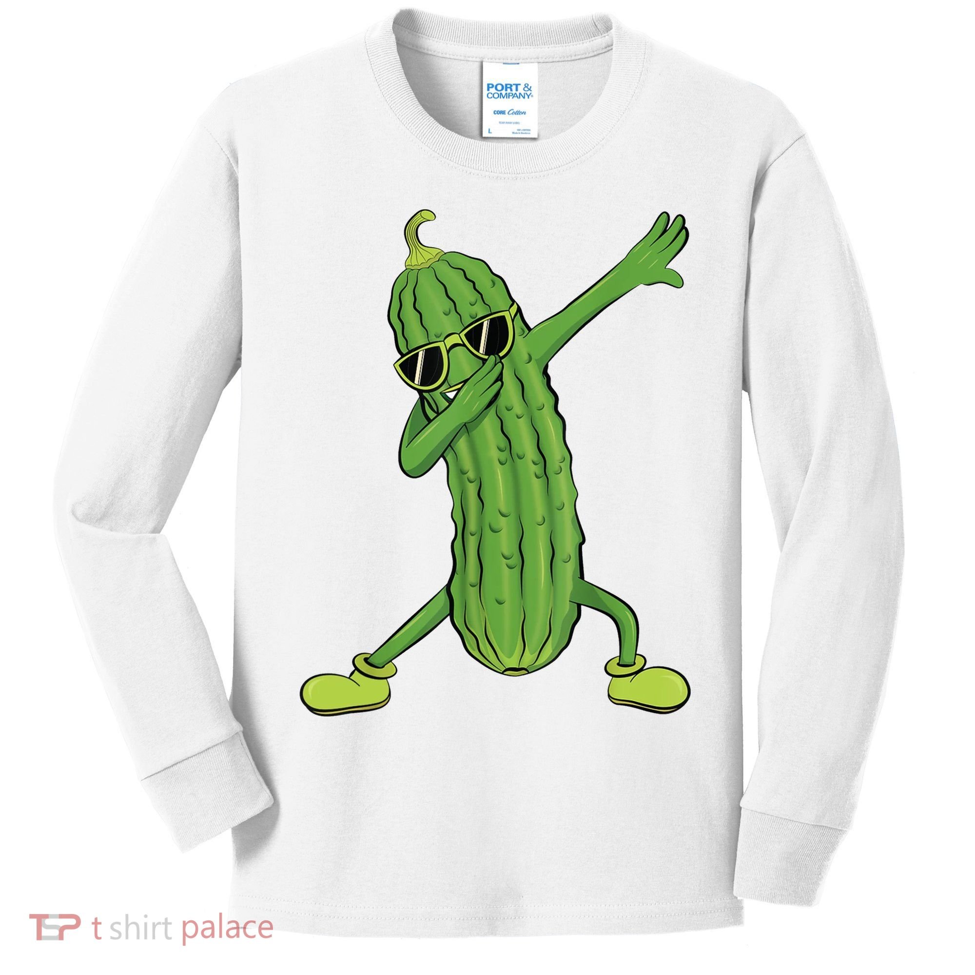 Dabbing Pickle Gift Dancing Cucumber Lover Kids Long Sleeve Shirt