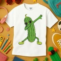Dabbing Pickle Gift Dancing Cucumber Lover Kids T-Shirt thumb 3