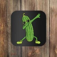 Dabbing Pickle Gift Dancing Cucumber Lover Funny Gifts Coaster thumb 0