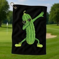Dabbing Pickle Gift Dancing Cucumber Lover Funny Gifts Golf Towel thumb 1