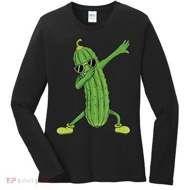 Dabbing Pickle Gift Dancing Cucumber Lover Funny Gifts Women's Long Sleeve Shirt
