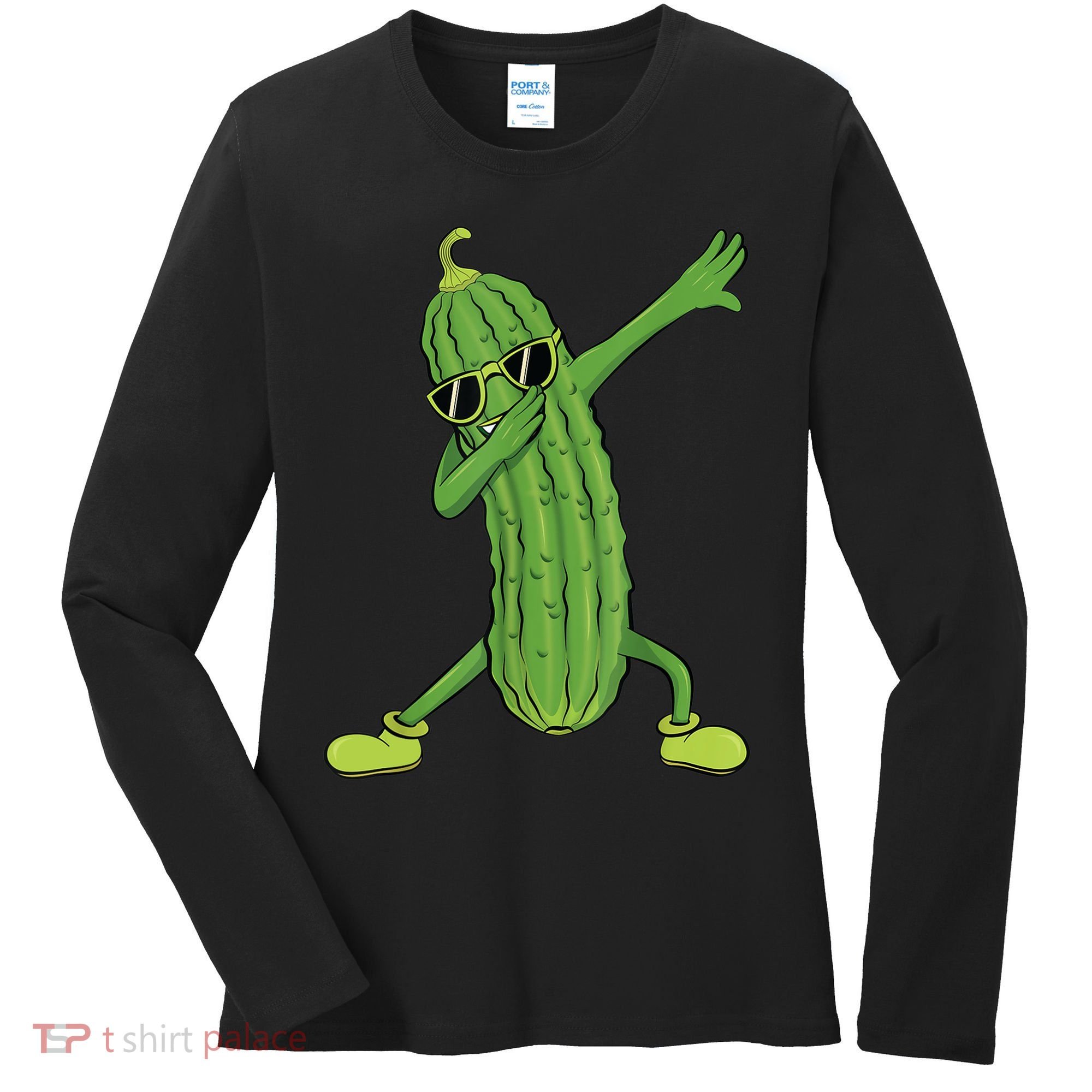 Dabbing Pickle Gift Dancing Cucumber Lover Funny Gifts Women's Long Sleeve Shirt