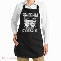 Drummer Praise Him With Loud Cymbals Drumming Christian Apron thumb 2