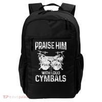 Drummer Praise Him With Loud Cymbals Drumming Christian Backpack thumb 0