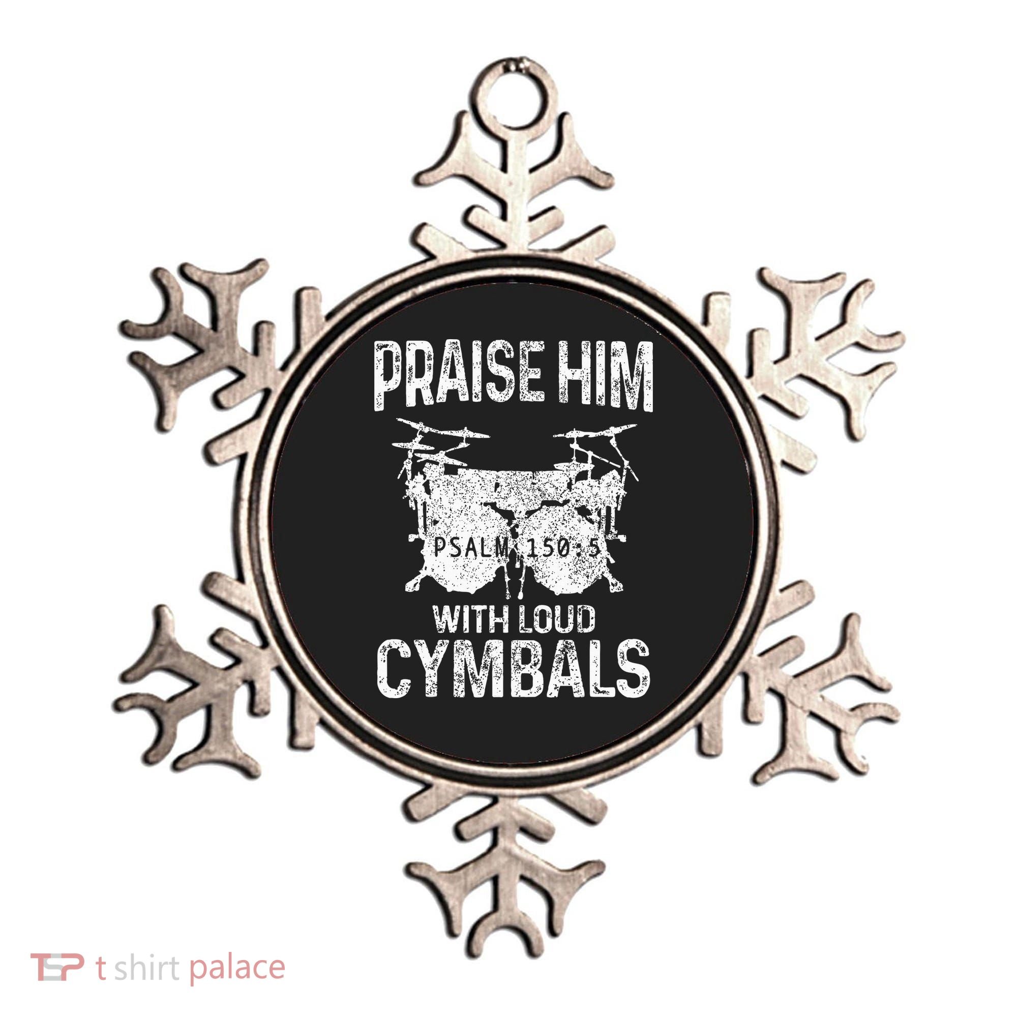 Drummer Praise Him With Loud Cymbals Drumming Christian Ornament