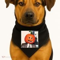 Dwight Pumpkin Head USA-Made Doggie Bandana thumb 1