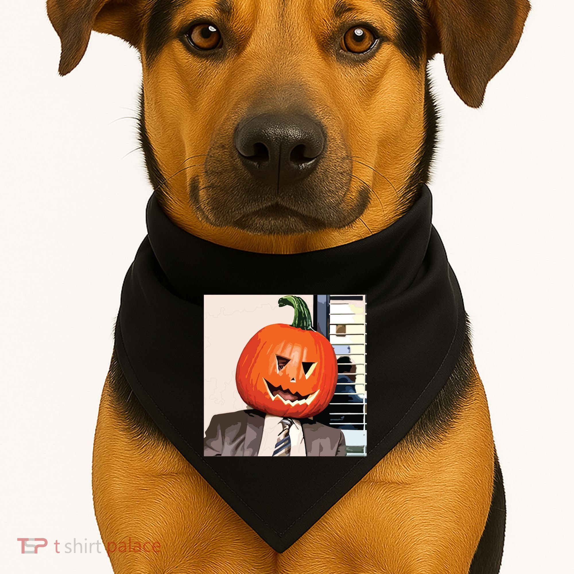 Dwight Pumpkin Head USA-Made Doggie Bandana