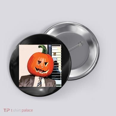 Dwight Pumpkin Head Button