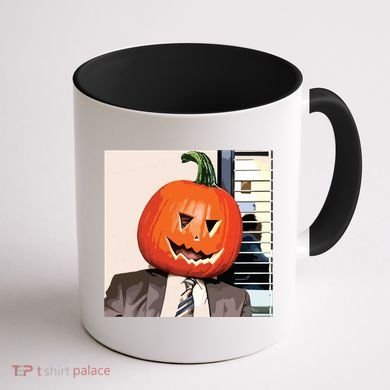 Dwight Pumpkin Head Coffee Mug back