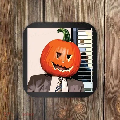 Dwight Pumpkin Head Coaster