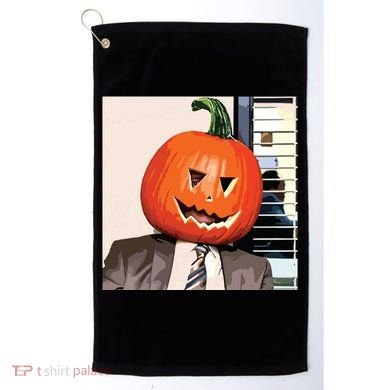Dwight Pumpkin Head Golf Towel