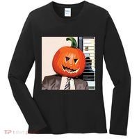 Dwight Pumpkin Head Women's Long Sleeve Shirt thumb 0