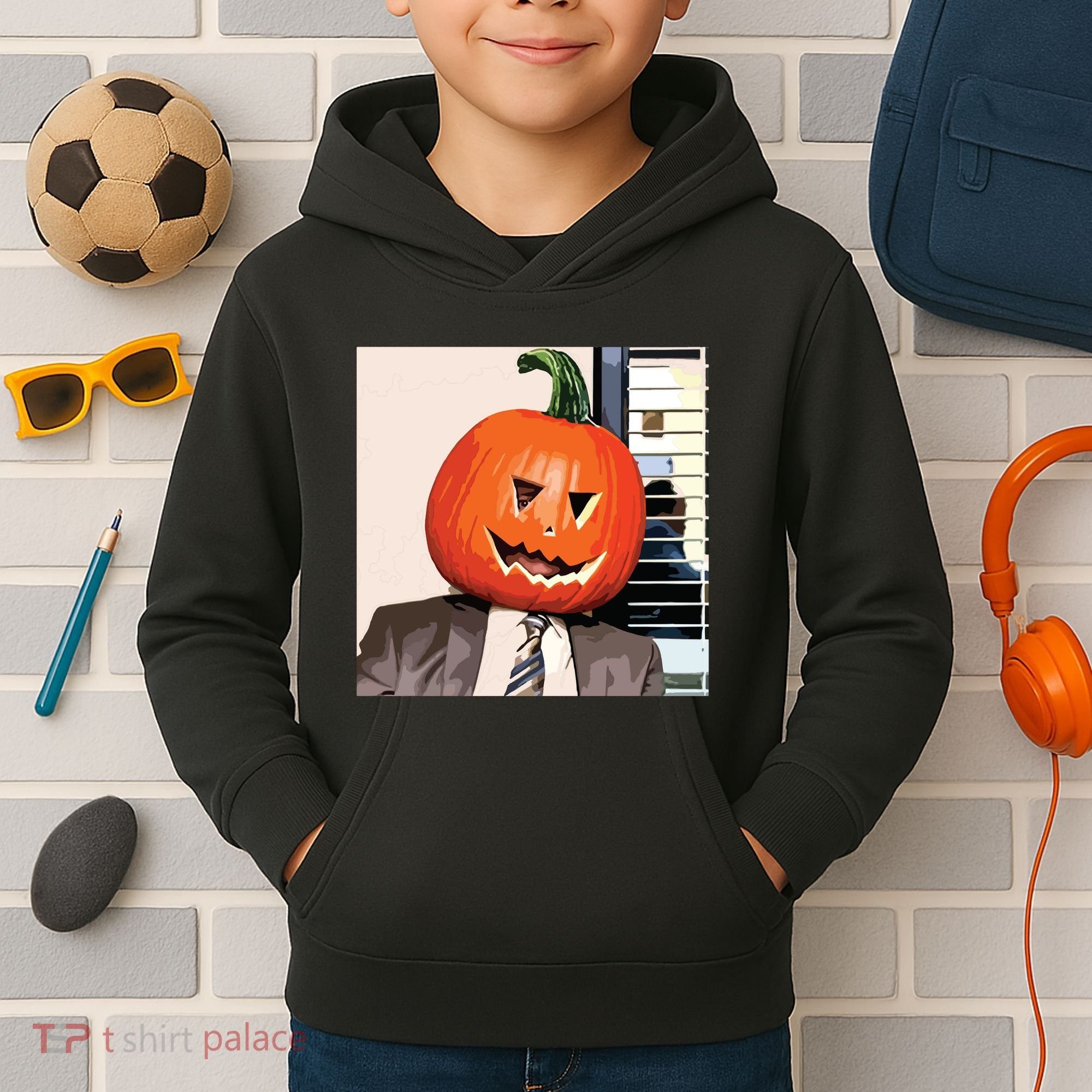 Dwight Pumpkin Head Kids Hoodie